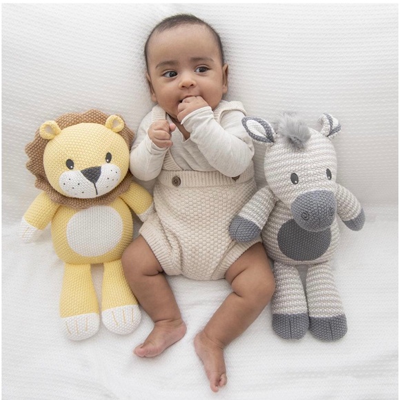 LIVING TEXTILES ZAC ZEBRA Knitted Toy Rattle | Baby Gift | Newborn Keepsake - Picture 6 of 9